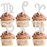 18pcs White Glitter Constellation Sign Silhouette Dessert Cupcake Topper Horoscope Lore Lover Theme Decorations Baby Shower Boys Girls Happy Birthday Party Decor Supplies