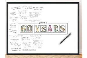 L & O GOODS L&O Goods 60th Birthday Party Decorations - Signature Board For Party - Party Supplies, Guest Book, Or Card Alternative For Women Or Men - Signing Board For Party - Poster Size 11x17 – Unframed