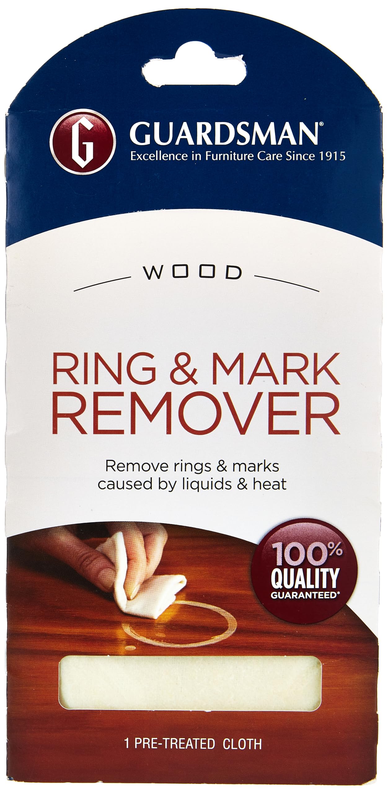 Guardsman Wood Ring and Water Mark Remover Cloth - 1 Pack - Clean & Remove Marks from Wooden Surface | Removes Marks Caused by Liquid, Moisture and Heat from Wooden Furniture, Surfaces & Flooring