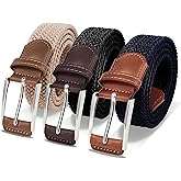 LAURA FAIRY Casual Stretch Belts for Men, Adjustable Braided Mens Elastic Belt, Ideal Gifts for Golf, Dress, Work