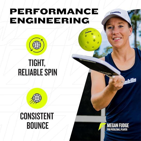FRANKLIN SPORTS X-40 PERFORMANCE OUTDOOR PICKLEBALLS – USAPA APPROVED (12 PACK)