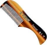 Kent A81T Beard Moustache Comb Fine Tooth 73mm Cellulose Acetate Pocket Grooming view 1