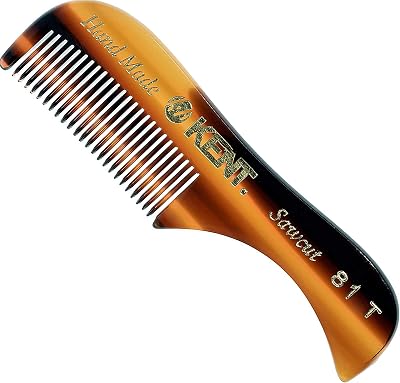 Kent A81T Beard Moustache Comb Fine Tooth 73mm Cellulose Acetate Pocket Grooming