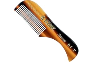 KENT 81T Handmade Beard Mustache Comb - Extra Small. Mini Fine Toothed Beard and Moustache Combs Pocket Size for Facial Hair Grooming. Hand-Made Saw-Cut & Polished,Made In England
