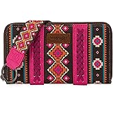 Wrangler Wallet Purse for Women Western Aztec Clutch Wristlet Wallet with Credit Card Holder