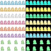 Chitidr 50 Pcs Luminous Frog Charms for Jewelry Making Bulk Cute Animal Pendants Glow in the Dark Green Frog Keychain Charms Small Jewelry Making Charm for DIY Handmade Necklace Bracelet Earring Craft