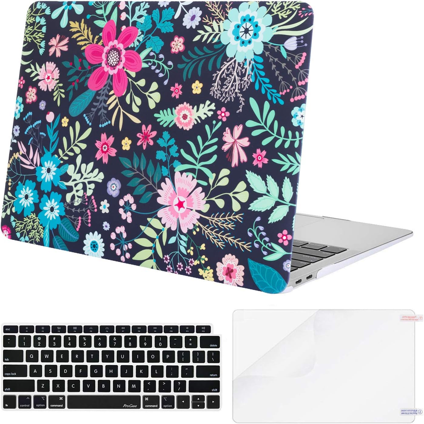 TeenGrow MacBook Air 13 Inch Case, Rubberized Protective Hard Laptop Case Shell Set for Mac Air 13" (Model: A1369/A1466) (Older Version Air 13 inch(A1369/A1466), Floral)