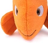 Petface Seriously Strong Plush and Rubber Fish Dog Toy Orange view 4