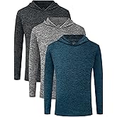 Star Vibe Youth Boys Quick-Dry Active Long Sleeve Hoodie Sweatshirts Athletic Workout Hooded Pullover Shirts 3 Pack