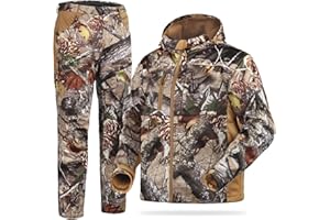 ShedOFF Silent Hunting Clothes for Men, Safety Strap Compatible Hunting Jacket Pant Fleece Lining Quiet Warm Water Resistant