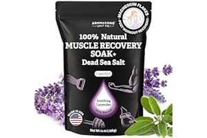 Aromasong Muscle Recovery Dead Sea Bath Salt - Rejuvenating Post Workout Natural 14 OZ - Better Absorbing Than Epsom Salt for