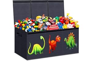 HOMEMARVEL Toy Chest for Boys, Toy Boxes for Kids Extra Large, Toy Box for Boys Girls, Collapsible Sturdy Kids Toy Storage Organizer Boxes Bins Baskets for Nursery, Playroom, Bedroom