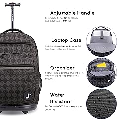 J World New York Sundance Rolling Backpack Girl Boy