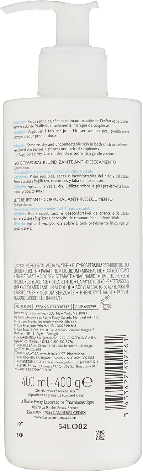 La Roche Posay Lipikar Lait Anti-Dryness Body Milk - 400 ml, White, 400 ml (Pack of 1) - Image 3