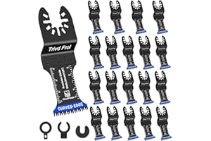Trivd Frol 20PCS Japanese Tooth Oscillating Saw Blades, Curved Edge Oscillating Multitool Blades Clean Cut for Wood, Plastic, Oscillating Tool Blades Fit Dewalt Milwaukee Makita Ryobi Rockwell Bosch