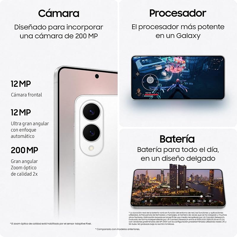 Galaxy S25 Edge 512GB Teléfono Móvil Fino con IA, Galaxy AI, 12GB RAM, Cámara 200MP, Batería Larga Duración, Garantía del Fabricante 3 Años + 1 Extra, Color Titanio Plata (Versión Española)