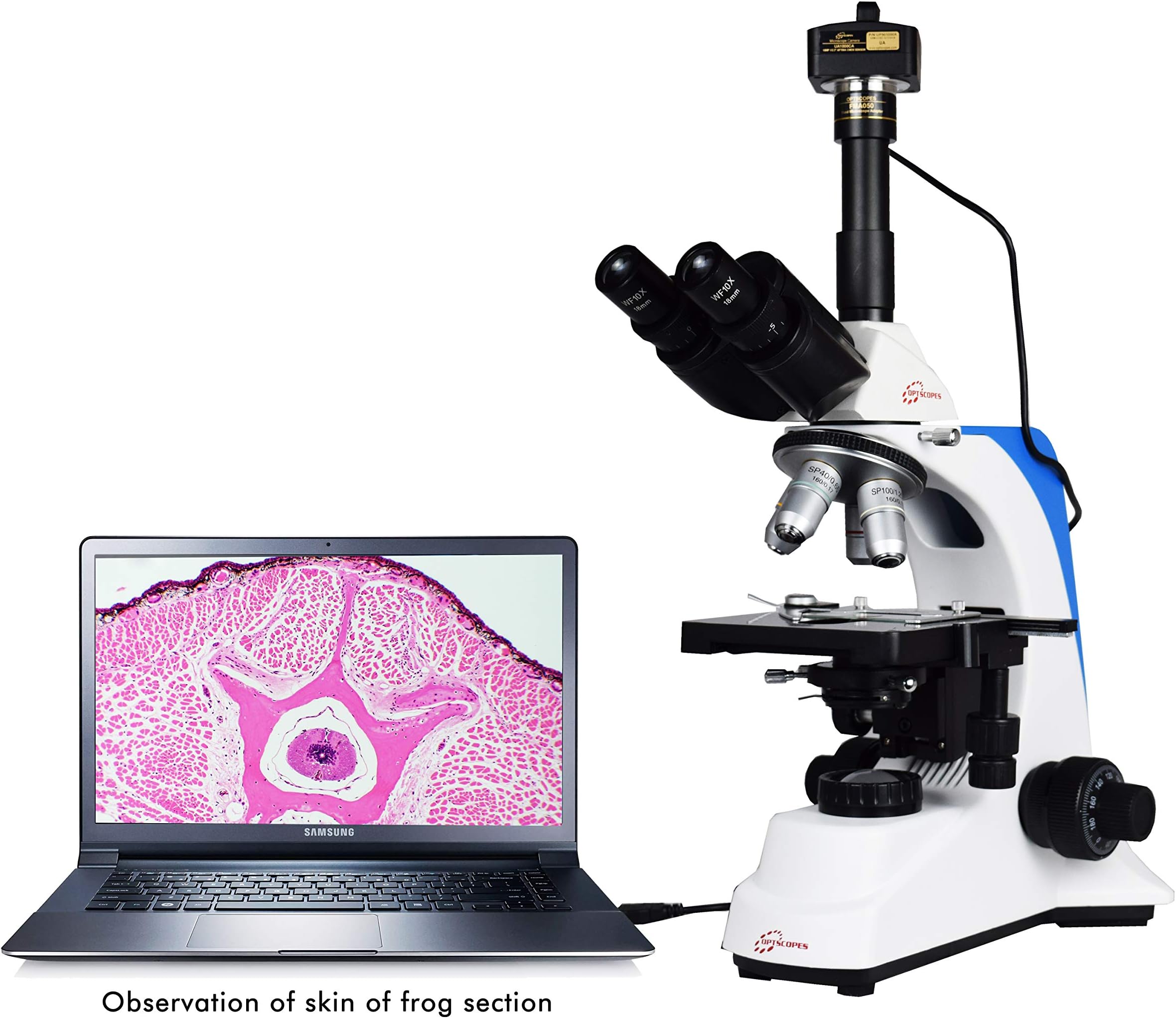 Optscopes Advance 40x-2000x Digital Microscope with 3.1MP IS-300 CMOS Microscope Camera (for Education, Pathology, Research and Teaching)