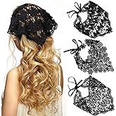 WELROG 3 PCS Hair Scarf, Hair Bandanas Chiffon Head Kerchief, Vintage Knitted Headband for Women, Headwrap for Girls
