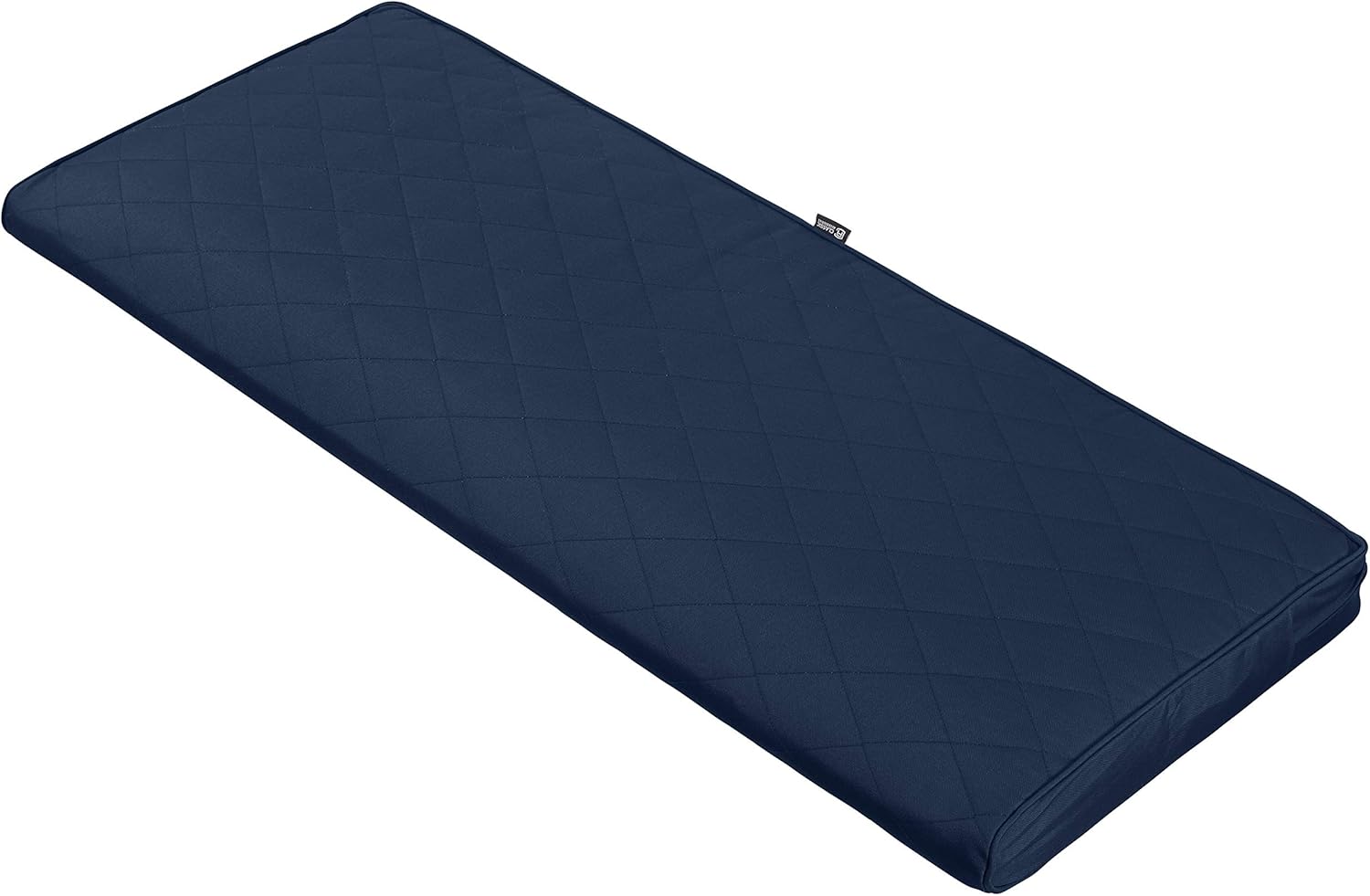 Classic Accessories Montlake Water-Resistant 54 x 18 x 3 Inch Rectangle Patio Quilted Lounge Cushion, Navy