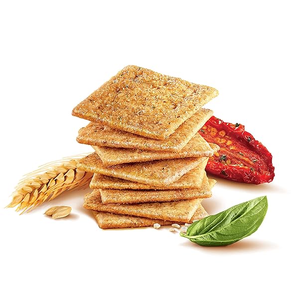 WHEAT THINS SUNDRIED TOMATO & BASIL SNACKS, WHOLE GRAIN WHEAT CRACKERS, SNACK CRACKERS, FAMILY SIZE, 13 OZ