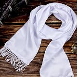 Geyoga White Tassel Scarf Men Women 1920s Gangster Cosplay Long Shawl Fancy view 5