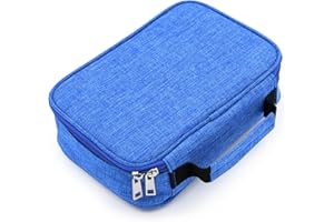 BTSKY® High Capacity Zipper Pens Pencil Case- Multi-Functional Stationery Pencil Pouch 72 Slots Colored Pencil Case Portable Pencil Bags With 2 Removable Sleeves(Blue)