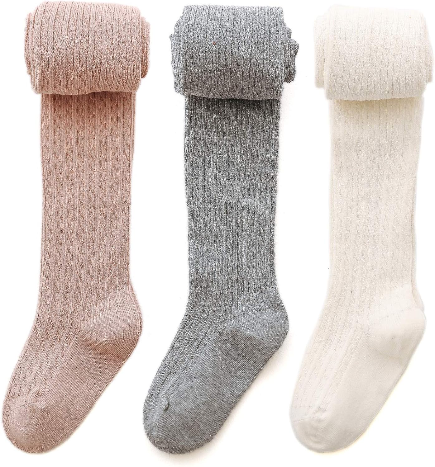 EPEIUS Baby Girl Tights Thick Cable Knit Leggings Cotton Pantyhose for Toddlers Child 2-10 Years: Clothing
