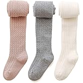 EPEIUS Baby Girl Tights Thick Cable Knit Leggings Seamless Cotton Toddler Girls Stockings School Tights for 2T-12 Years
