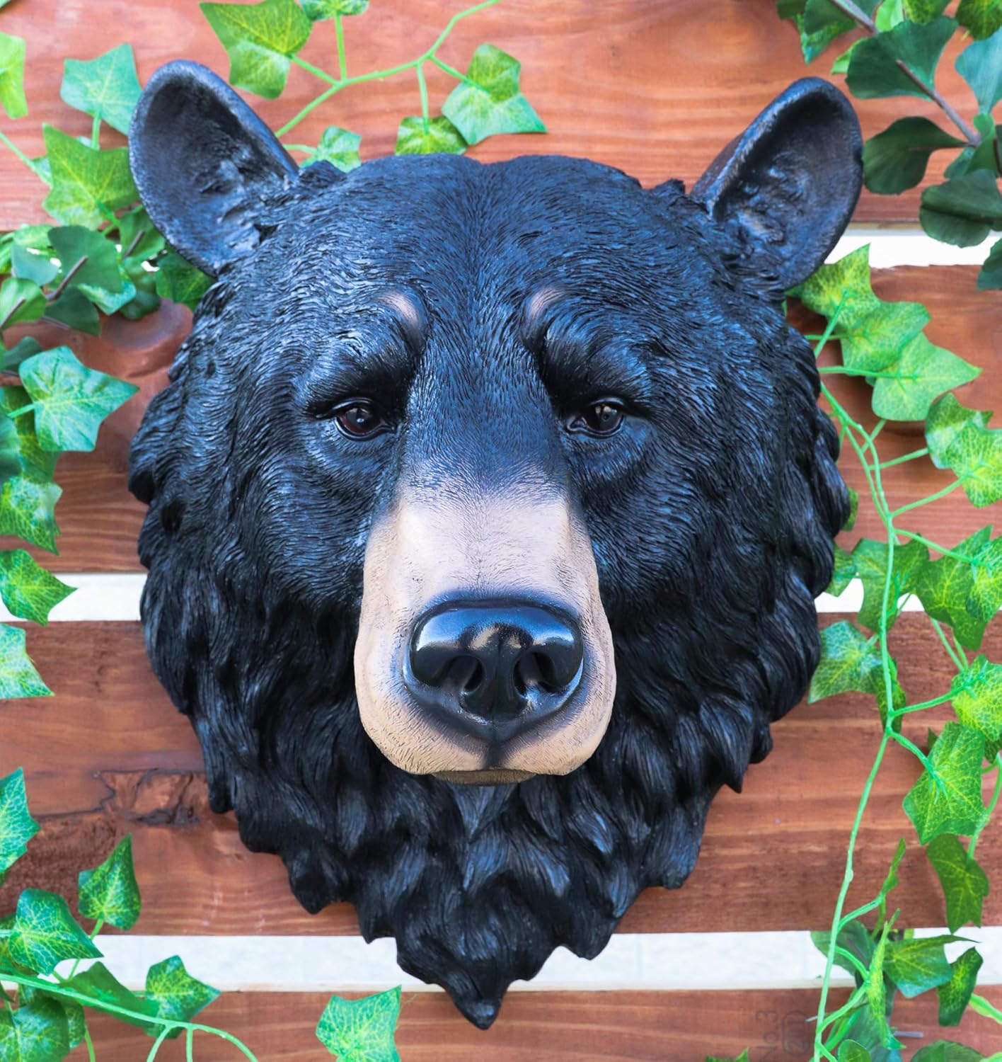 Amazon Com Ebros Gift Large Olympic Black Bear Head Wall Decor Plaque 16 Tall Taxidermy Art Decor Sculpture The Grandfather Bear Wall Bust Plaque Home Kitchen