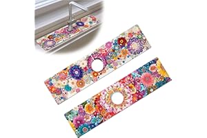 Bimkole 2 PCS Faucet Absorbent Mat, Kitchen Faucet Sink Splash Guard Wraparound Cloth Pads Drip Catcher for Sink Faucet for K
