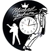 Kovides Moonwalker Clock Music Art Lp Vinyl Retro Record Wall Clock Modern King of Pop Gift Birthday Gift for Woman Michael Jackson Gift Wall Clock Exclusive Xmas Gift Idea for Fan