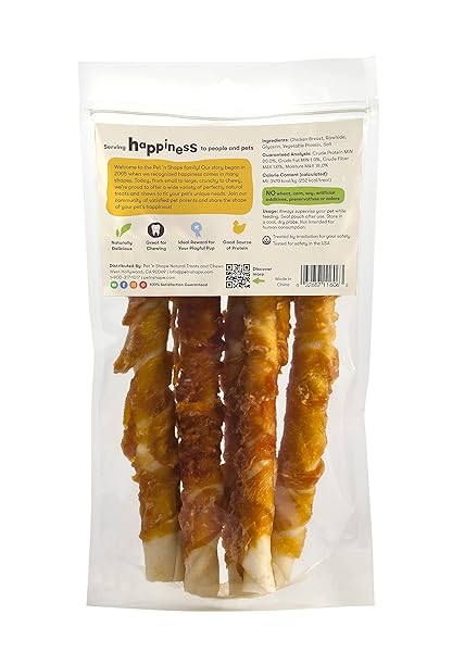 PET ‘N SHAPE CHIK ‘N HIDE TWIST – CHICKEN WRAPPED RAWHIDE NATURAL DOG TREATS, LARGE, 6 COUNT