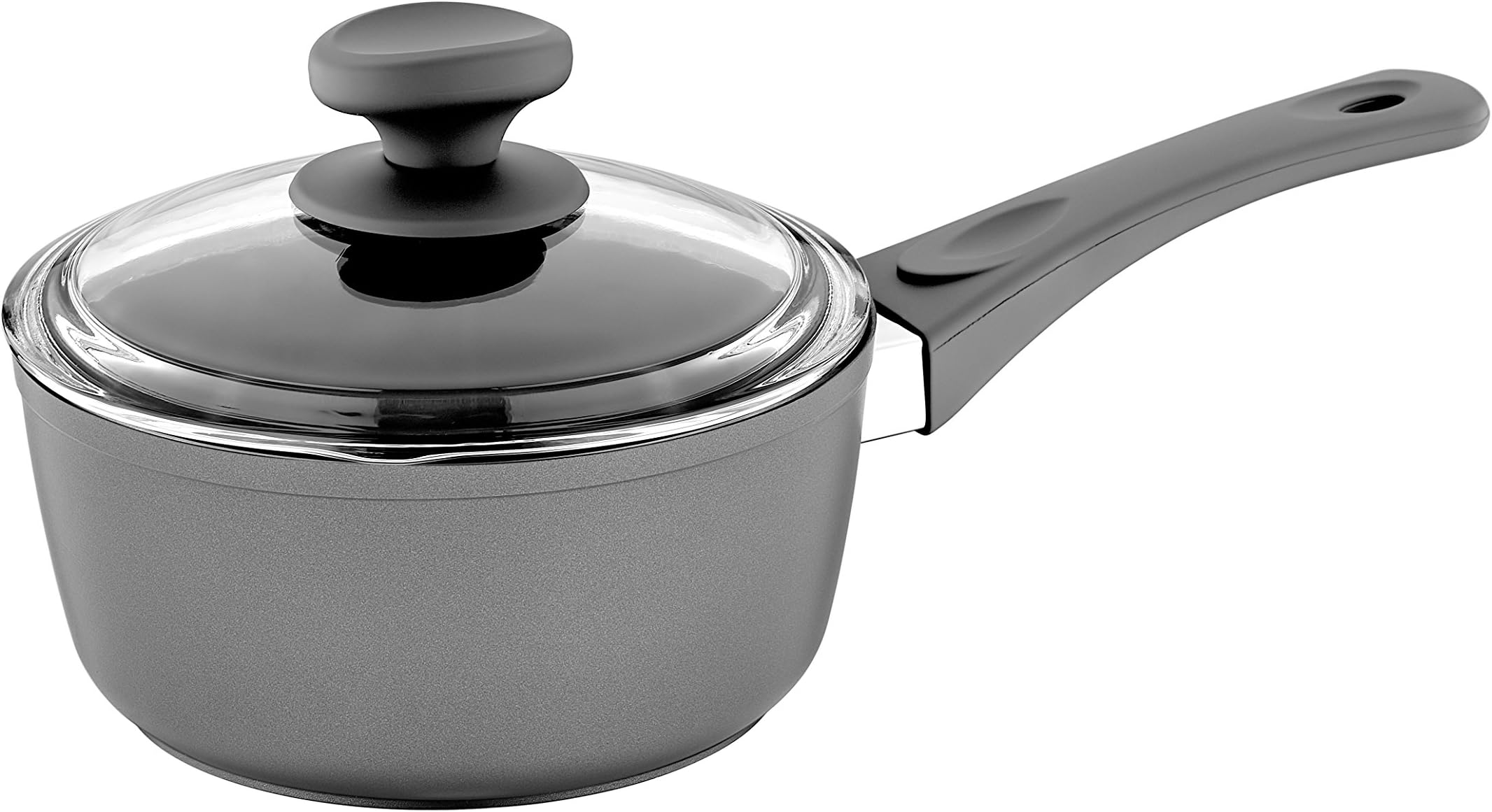 Saflon Titanium Nonstick 1.5 Quart Sauce Pan with Glass Lid Forged Aluminum with PFOA Free Coating