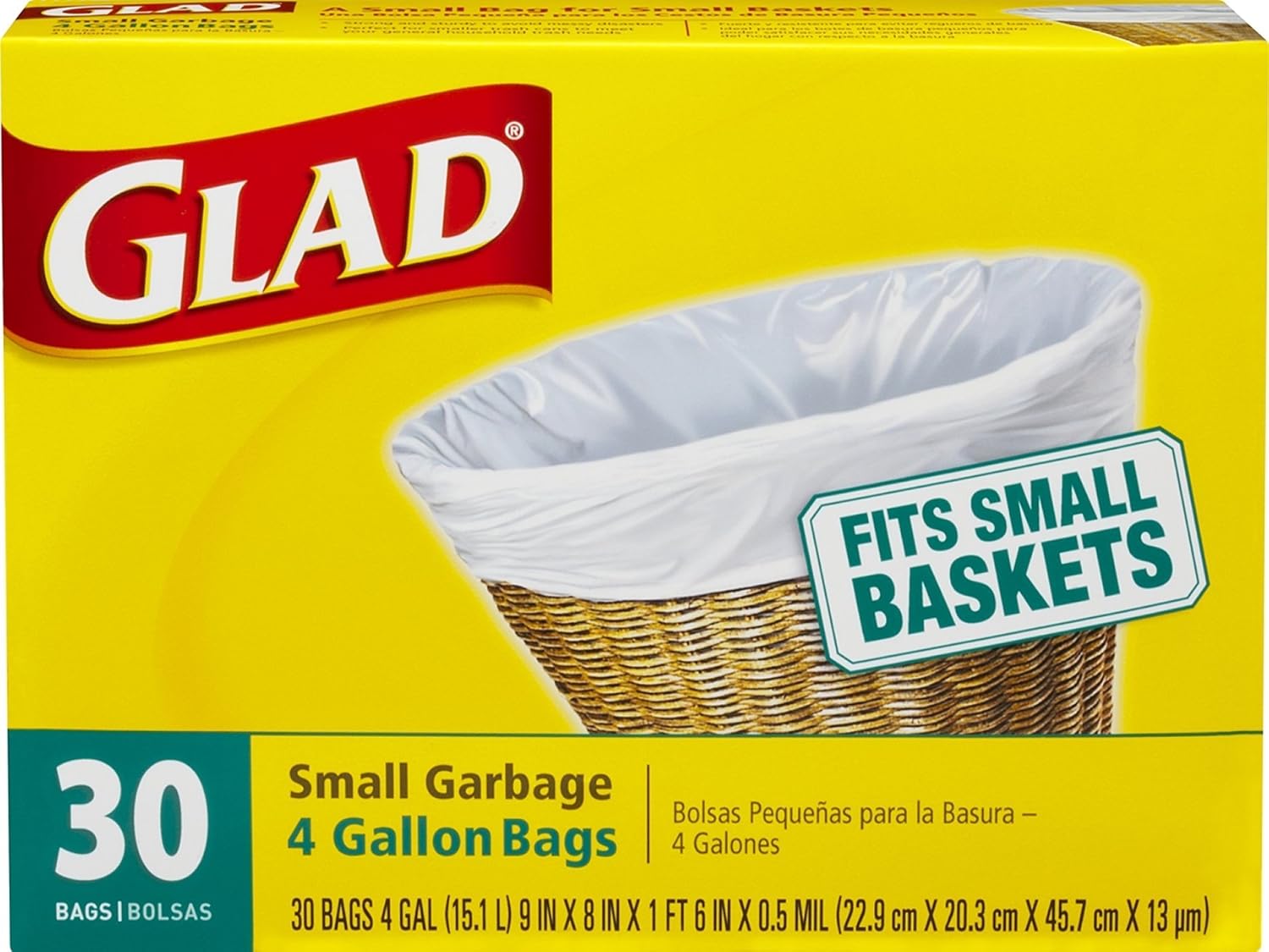 Best Glad Small Kitchen Garbage Bags 4 Gal