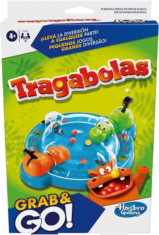 Engolidores de Bola Agarrar e Gotar, Hipopótamos de Brinquedo, Habilidade e Estratégia, 2 Jogadores, Edição de Bolso, Ideia de Presente para Rapazes e Raparigas a partir dos 4 anos