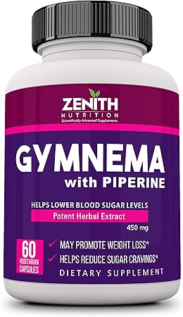 Zenith Nutrition Gymnema with Piperine 450mg 60 Capsules