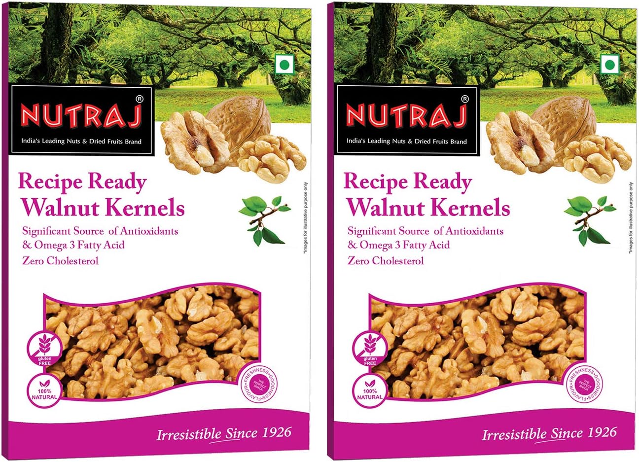 Nutraj Recipe Ready Walnut Kernels 500g (250g x 2) | Akhrot Giri | Broken Walnuts | For Baking & Cooking | Tukra Walnut Giri