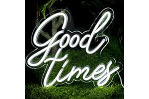 RAINDEE Good Times Neon Sign, Cool White Good Times Light Up Sign for Wall Decor, Adjustable Brightness Congrats Led Sign for Class of 2024 Party Room Dorm Wedding Backdrop Celebration Gifts