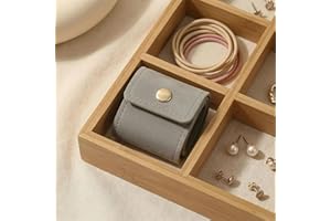 Mini Travel Jewelry Bag, Portable Foldable Mini Travel Jewelry Roll Bag with Buckle, Small Jewelry Box for Travel Essentials,