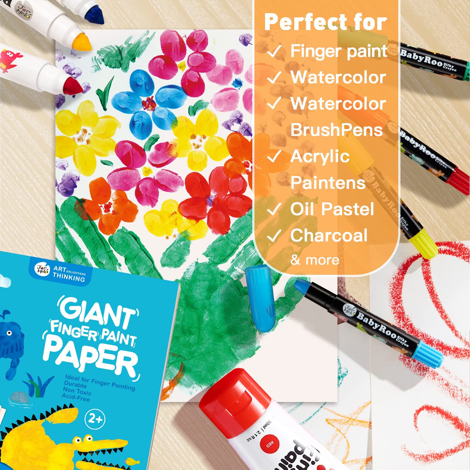 Jar Melo Finger Paint Paper 30 Sheets,10