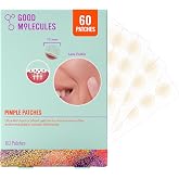 Good Molecules Pimple Patches, Hydrocolloid Patches for Face, 60 Count | Ultra-thin hydrocolloid patches that remove impurities and conceal pimples, zits, and blemishes. Suitable for all skin types.