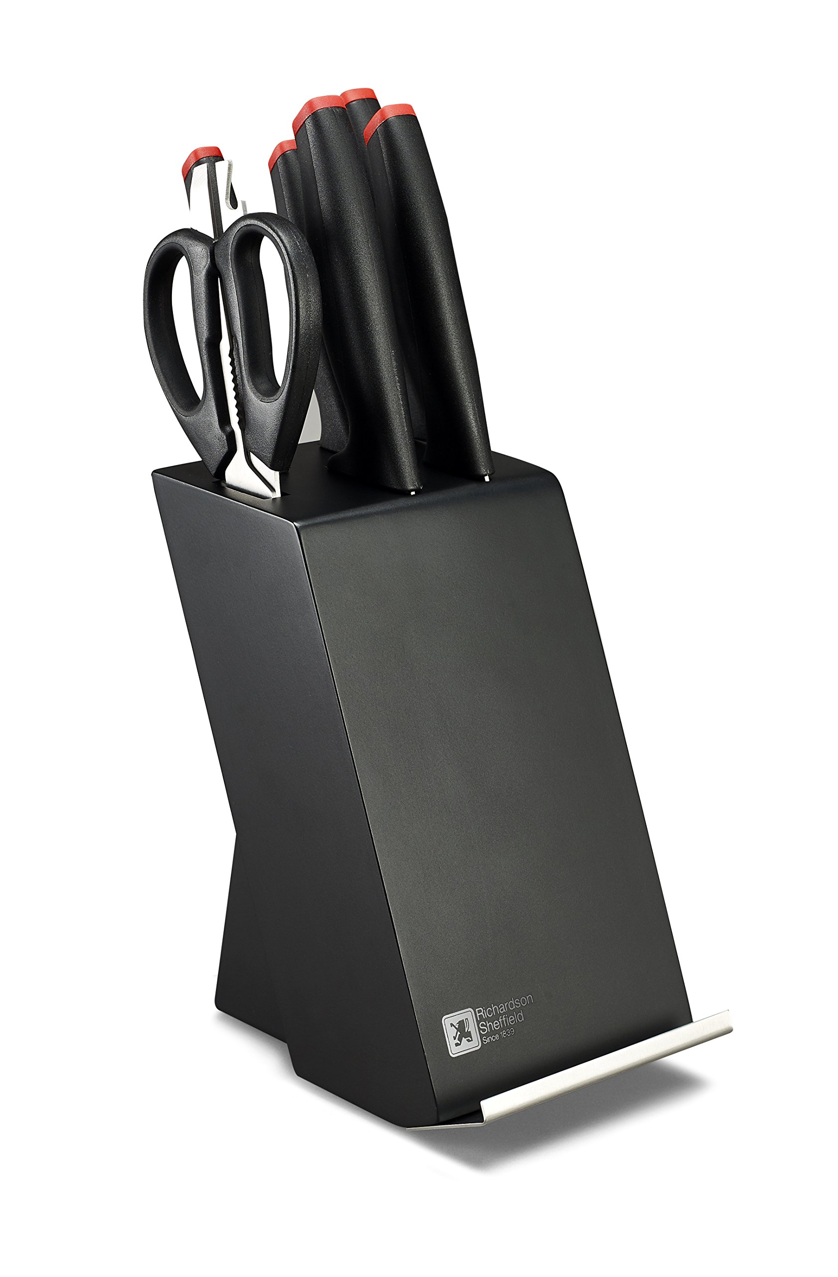 RICHARDSON SHEFFIELD R02300P502Z85 Laser 6pc Knife Block Set, Black