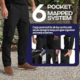 westAce Men’s Cargo Work Trousers Cotton Stretch Heavy Duty 38W 30L Black view 6