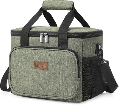 Lifewit 15L Insulated Lunch Bag Dark Green 24 Can Cooler Tote