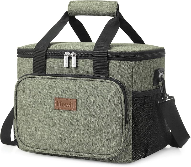 Lifewit 15L Insulated Lunch Bag Dark Green 24 Can Cooler Tote