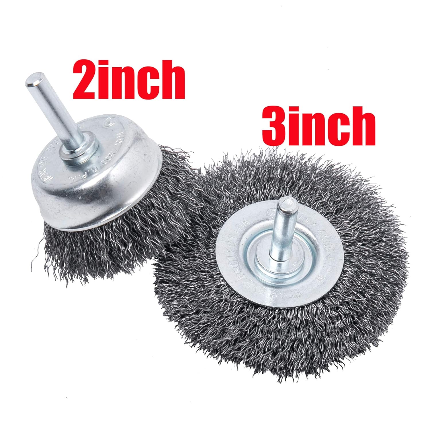 HOYIN 6Piece Wire Wheel Cup Brush Set| Coarse Crimped Carbon Steel|1/4In Round Shank|for Drill: Industrial & Scientific