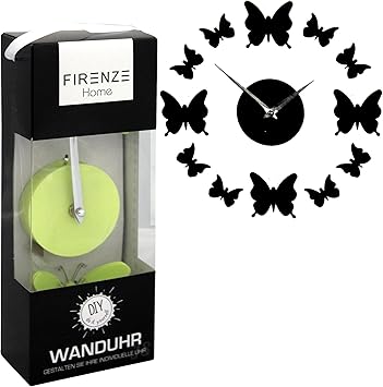Amazon De Wanduhr Schmetterling Grun Modern Klein Design Uhr Mit Tiermotiv Fur