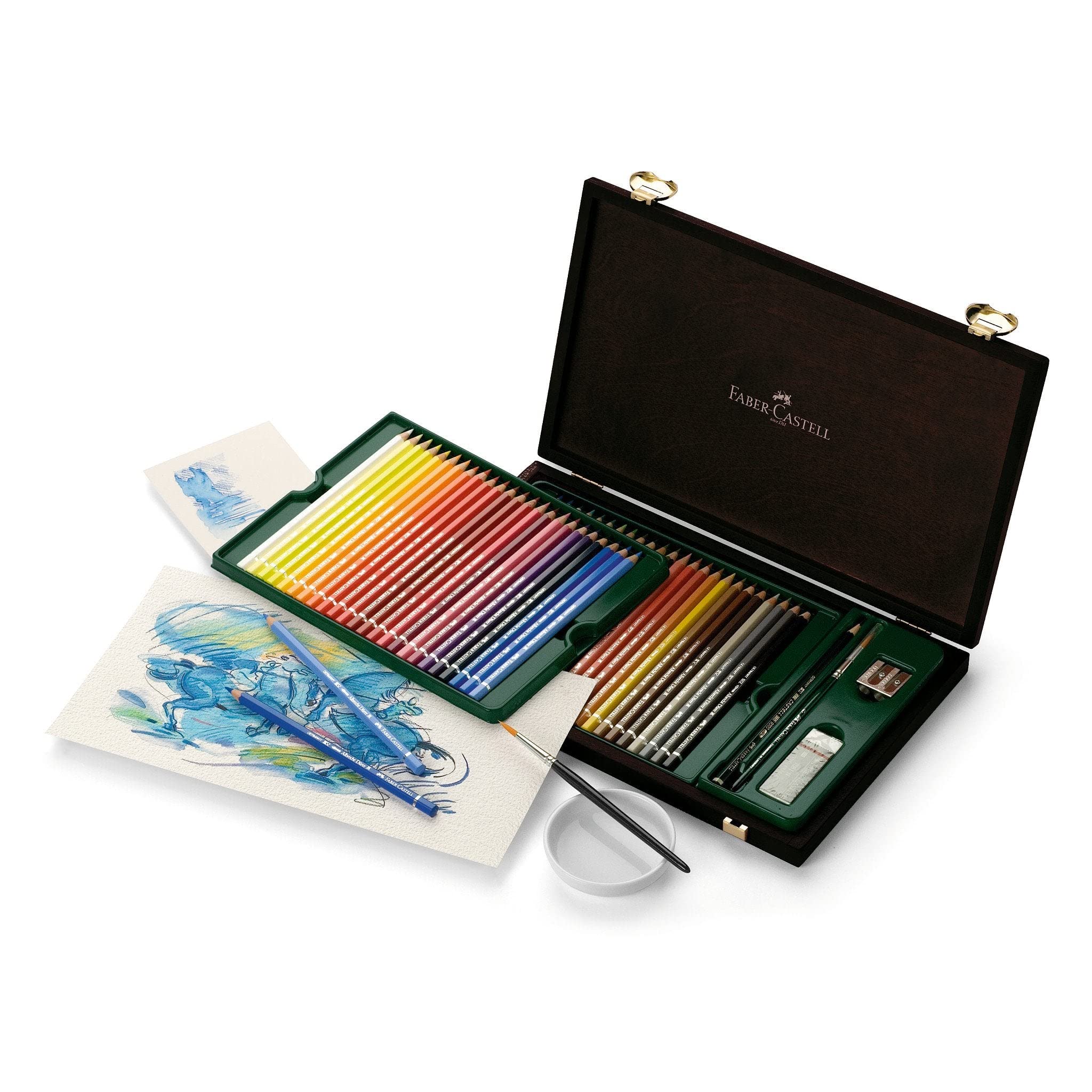 Faber-Castell Art & Graphic Albrecht Dürer Watercolour Pencil, Multicoloured, Wooden Case of 48, Art, Craft, Drawing, Sketching, Home, School, University, Colouring — image 1