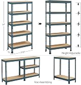 Yaheetech 2 Pack Heavy Duty 5 Tier Shelving Unit 750kg Capacity Neptune Blue view 4