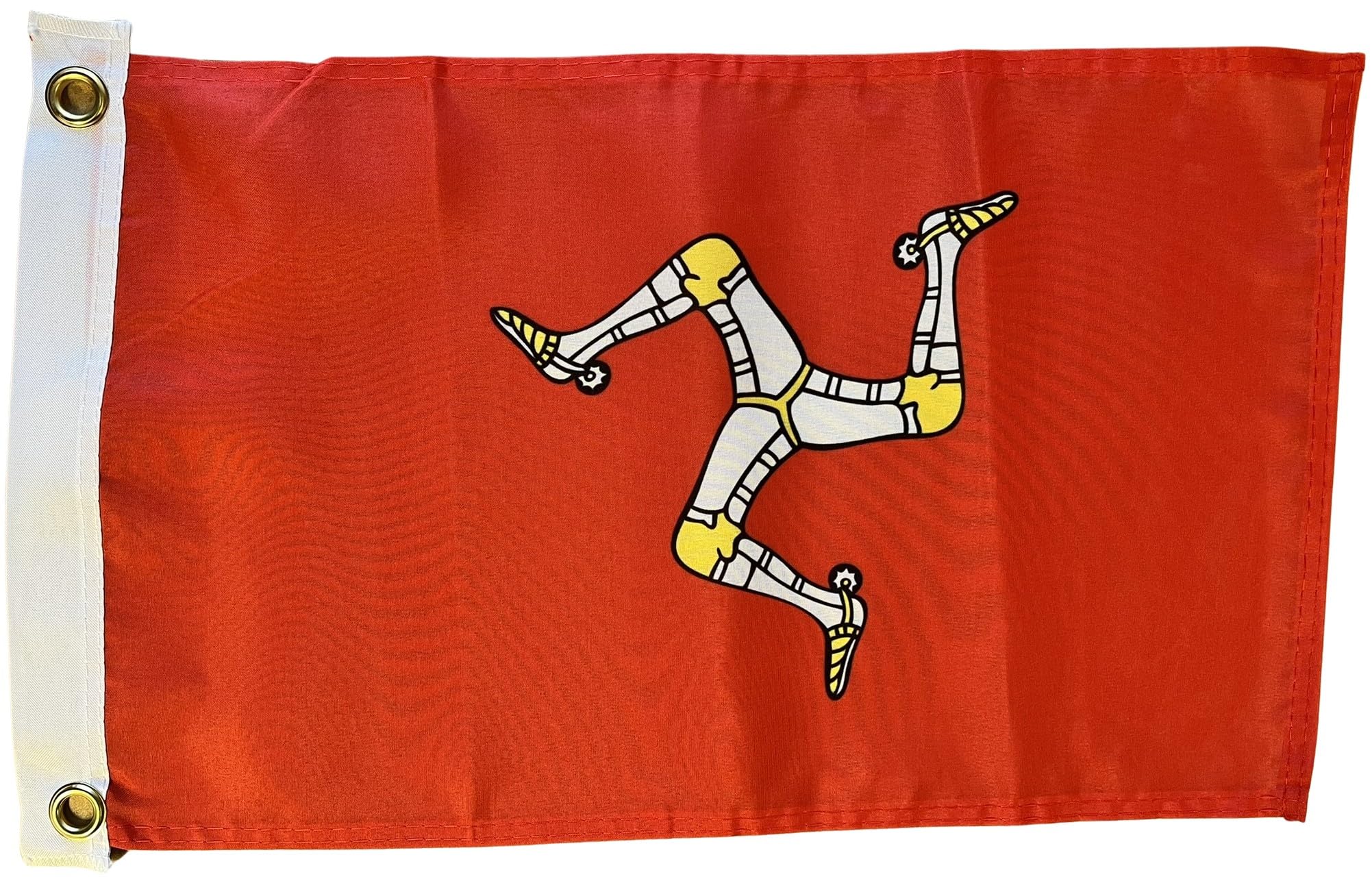 NWFlags Isle of Man Flag 17" x 11" 75d Premium Polyester | Polyester 1.5x1 foot material flag with 2 Eyelets